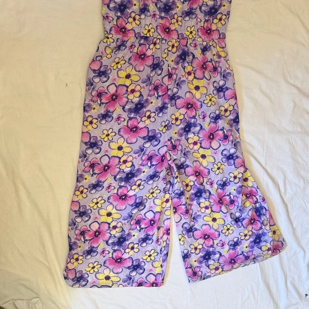 Justice Purple and Pink Floral Kids Romper